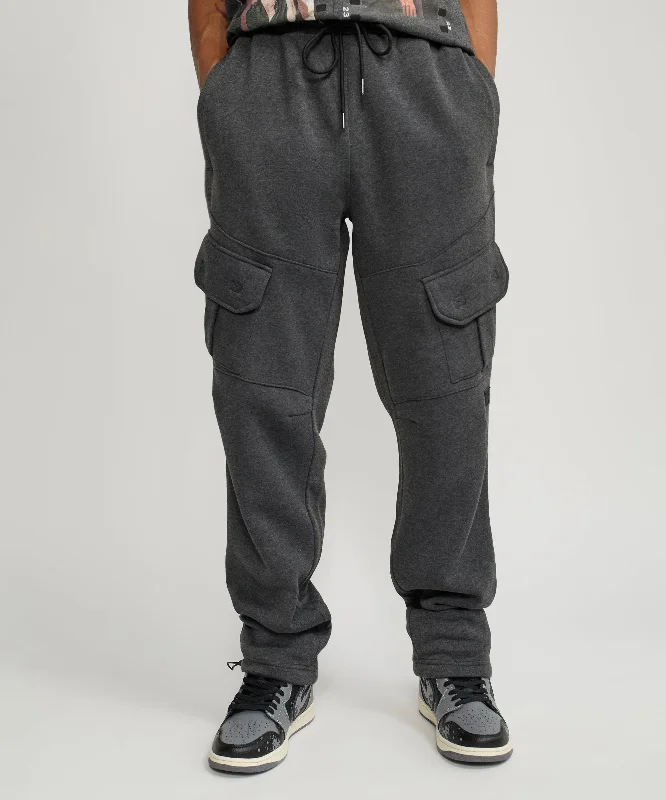 Banks Relaxed Fit Fleece Cargo Pants - Charcoal