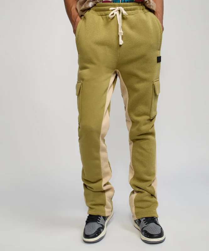 Flare Fleece Sweatpants - Olive Green