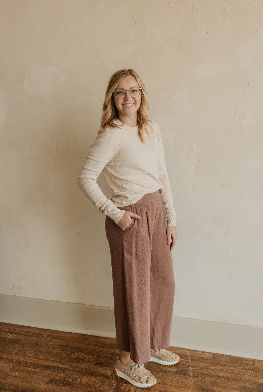 KELLY MARSALA LINEN PANTS