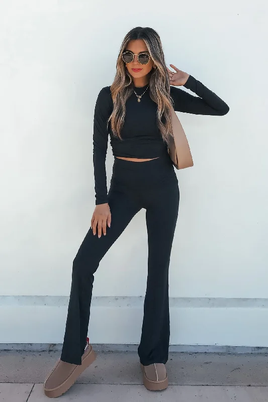 Soft & Stretchy Black Flare Pants