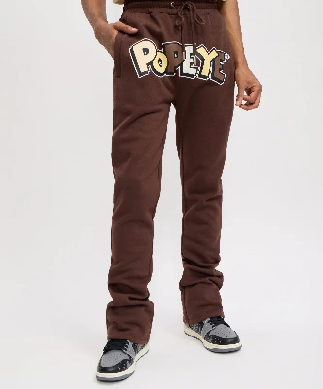 Popeye Flare Sweatpants - Brown