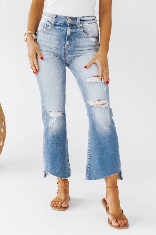 Medium Light High Rise Kick Flare Jeans - FINAL SALE