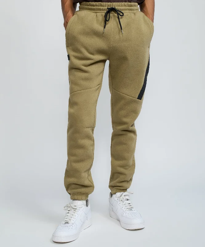 Haram Slim Fit Light Grey Jogger With Zip Detail - Olive Green