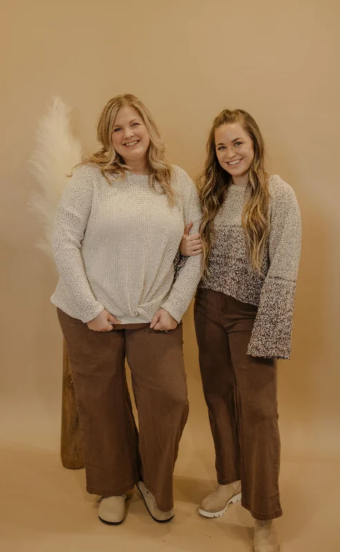 AINSLEY CURVY CHOCOLATE STRAIGHT LEG PANTS