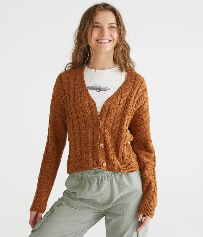 Aeropostale Long Sleeve Cable Knit Cardigan