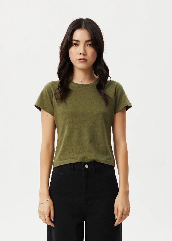 AFENDS Womens Carmen - Baby Tee - Military