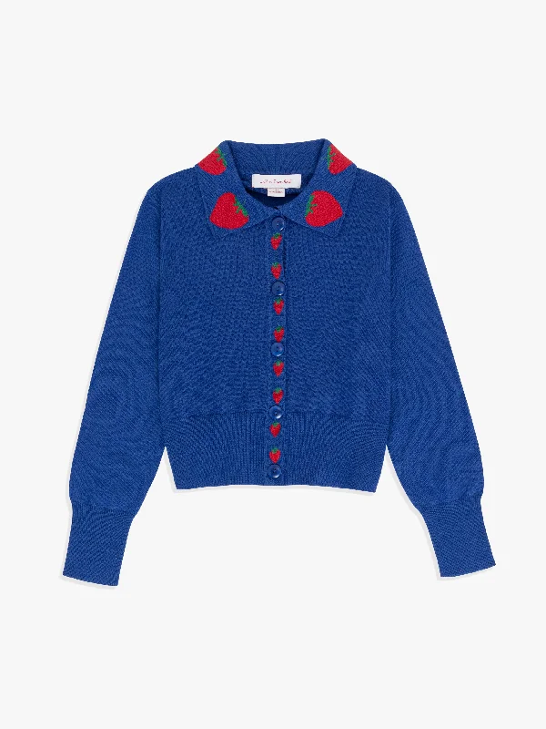 Battenberg Cardi - Blue Strawberry