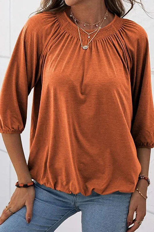 Fashion Casual Solid Split Joint O Neck T-Shirts