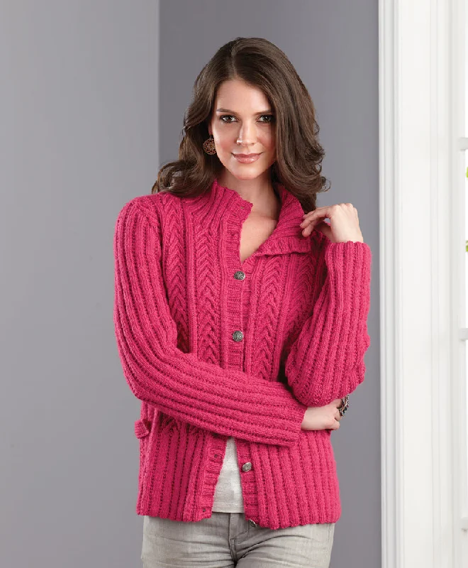 Garter Stitch Cables Cardigan Pattern