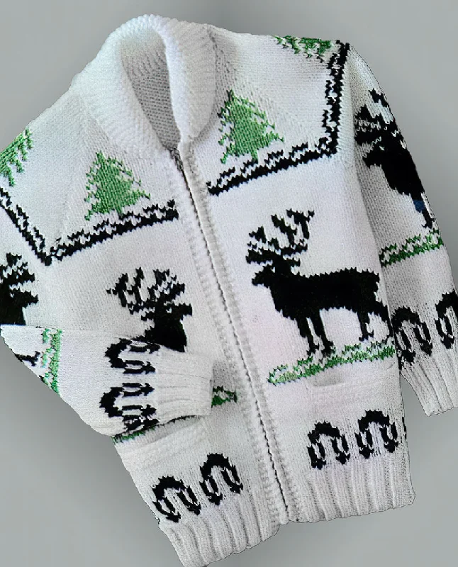 Ladies Or Youth's Reindeer Cardigan Pattern