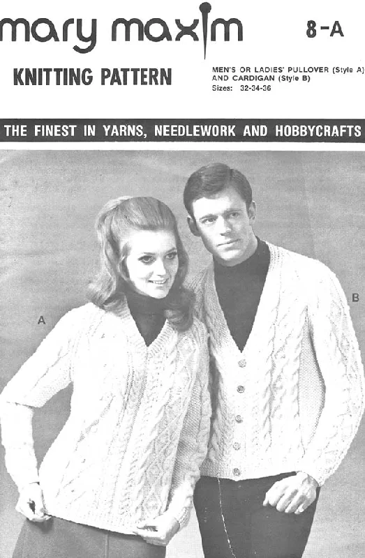 Men's Or Ladies' Pullover And Cardigan Pattern