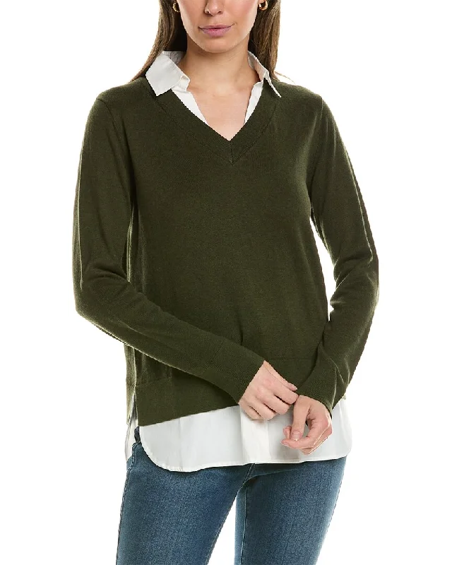 Alashan Cashmere Montage Shirttail Cashmere-Blend Sweater