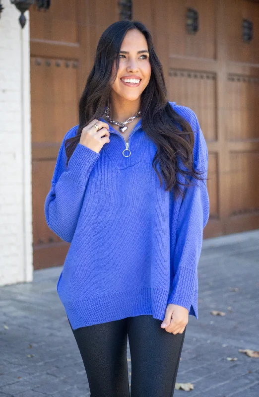 Cool Breeze Blue Half Zip Pullover