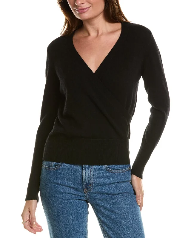 Forte Cashmere Rib Surplice Cashmere Pullover