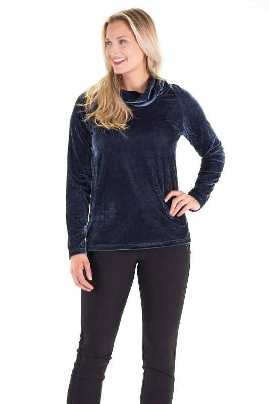 Keira Pullover in Slate Velvet