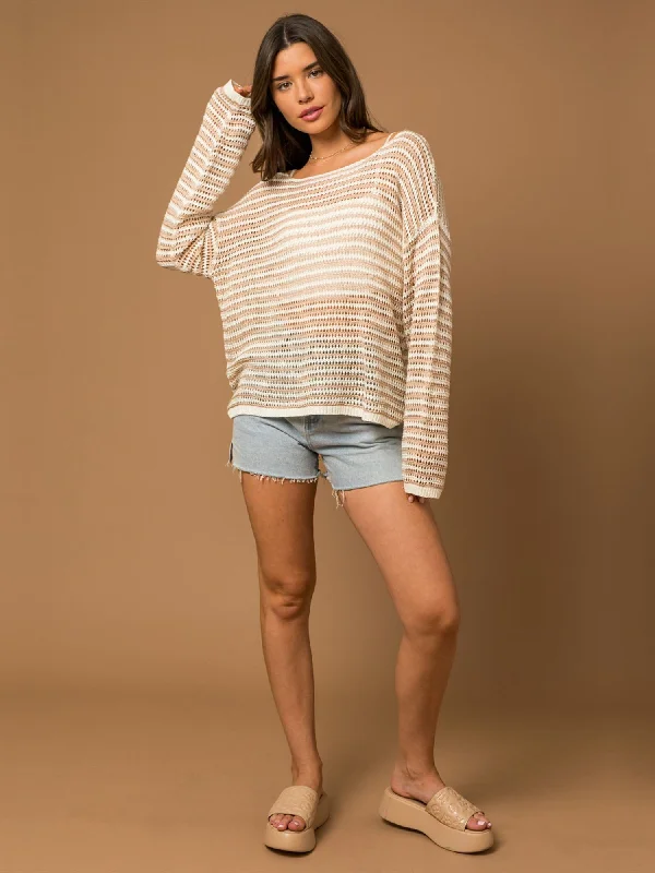 Gilli Long Sleeve Pointelle Pullover - Brands We Love