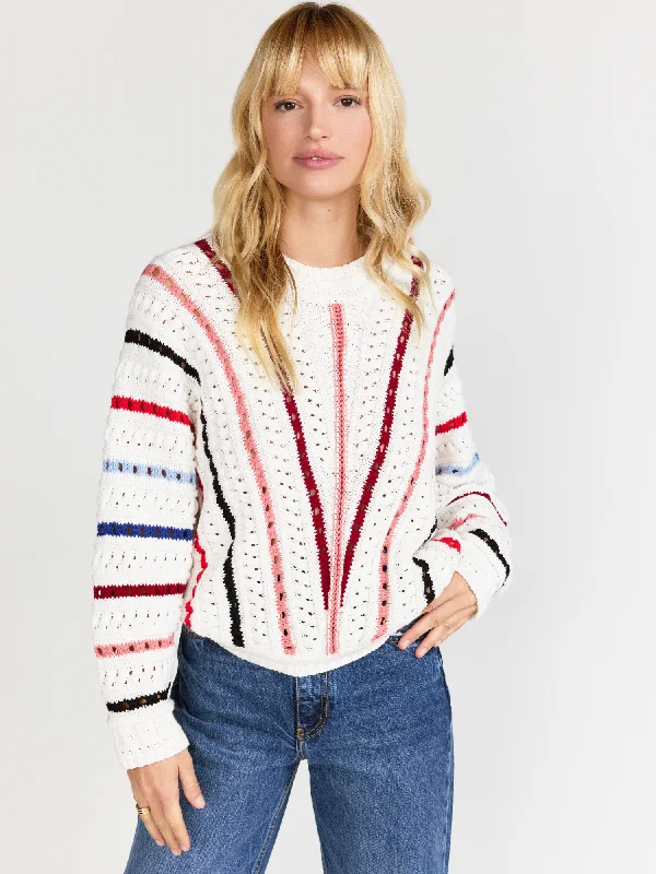 See And Be Seen Multicolor Chevron Striped Pullover - Brands We Love