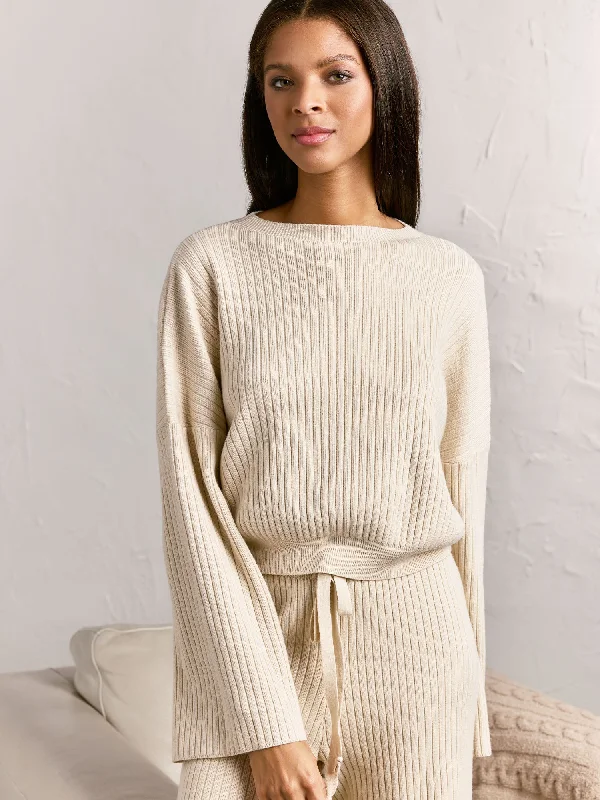 Lumiere Ribbed Knit Crop Pullover - Brands We Love