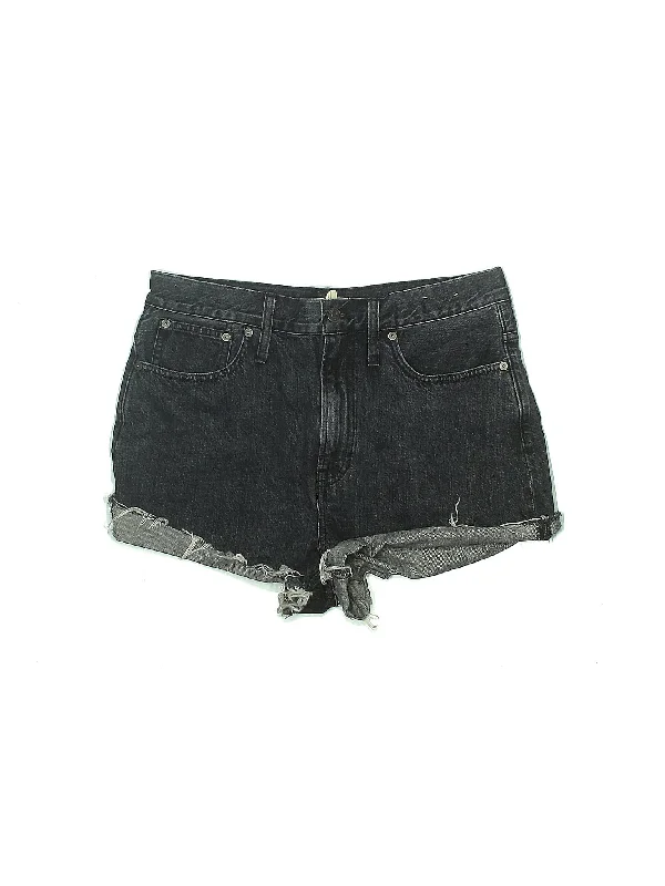 High-Rise Denim Shorts in Dark Wash