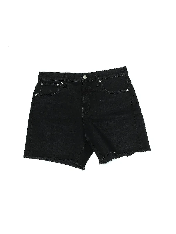 High-Rise Denim Shorts in Dark Wash