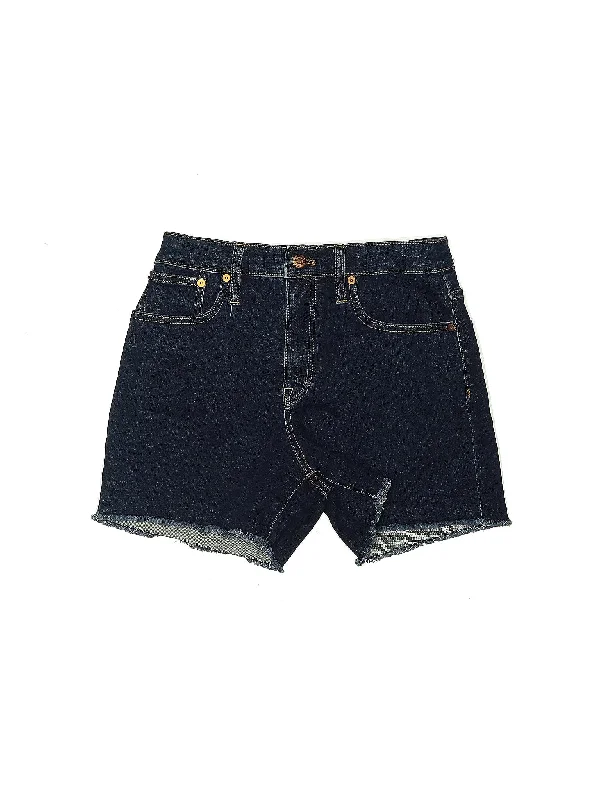 High-Rise Denim Shorts in Dark Wash