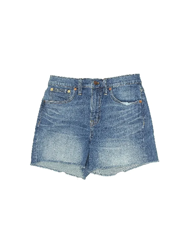 High-Rise Denim Shorts in Light Wash