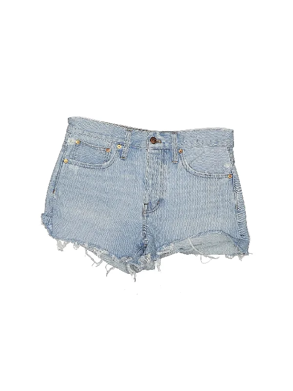 High-Rise Denim Shorts in Light Wash