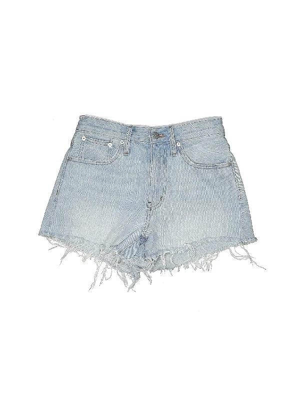 High-Rise Denim Shorts in Light Wash