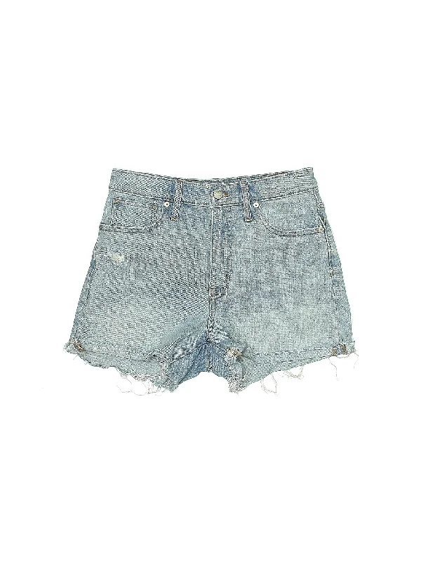 High-Rise Denim Shorts in Light Wash