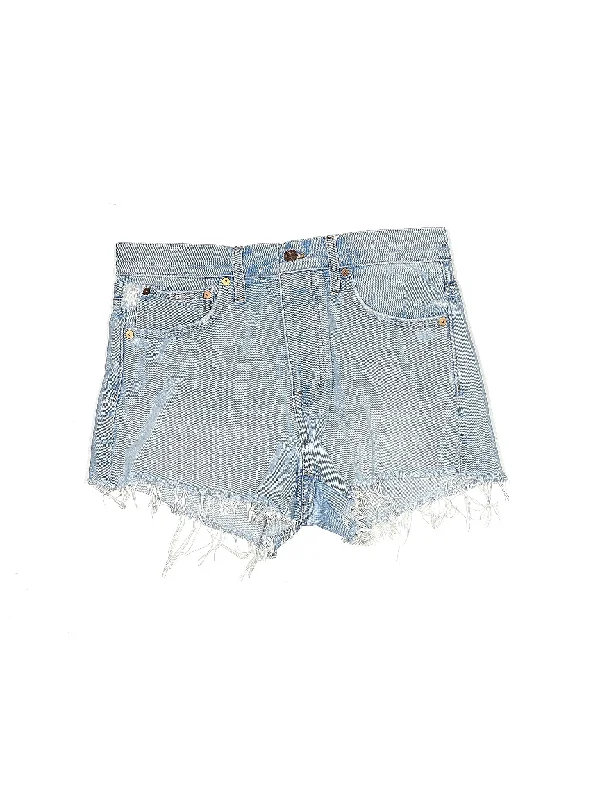 High-Rise Denim Shorts in Light Wash