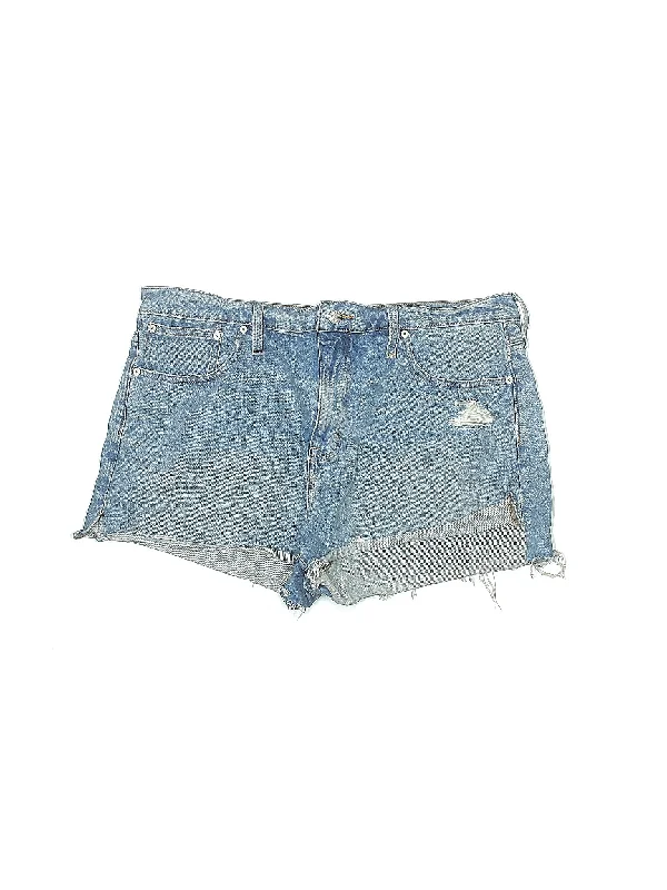 High-Rise Denim Shorts in Medium Wash