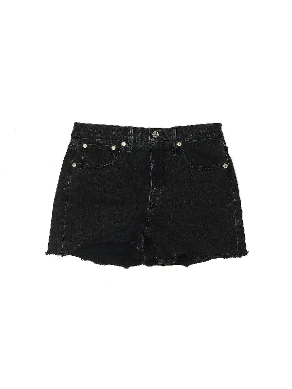 Low-Rise Denim Shorts in Dark Wash