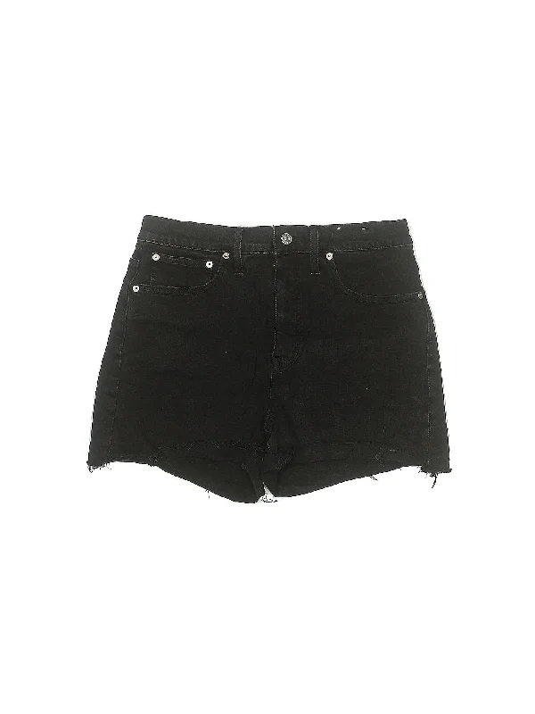 Mid-Rise Denim Shorts in Dark Wash