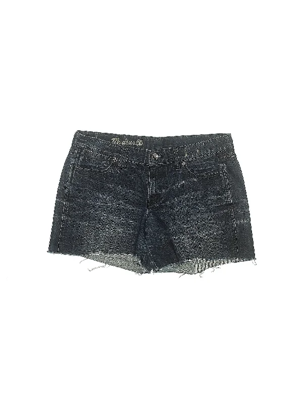 Mid-Rise Denim Shorts in Dark Wash