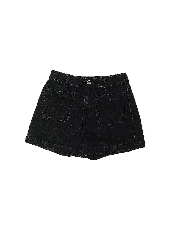 Mid-Rise Denim Shorts in Dark Wash