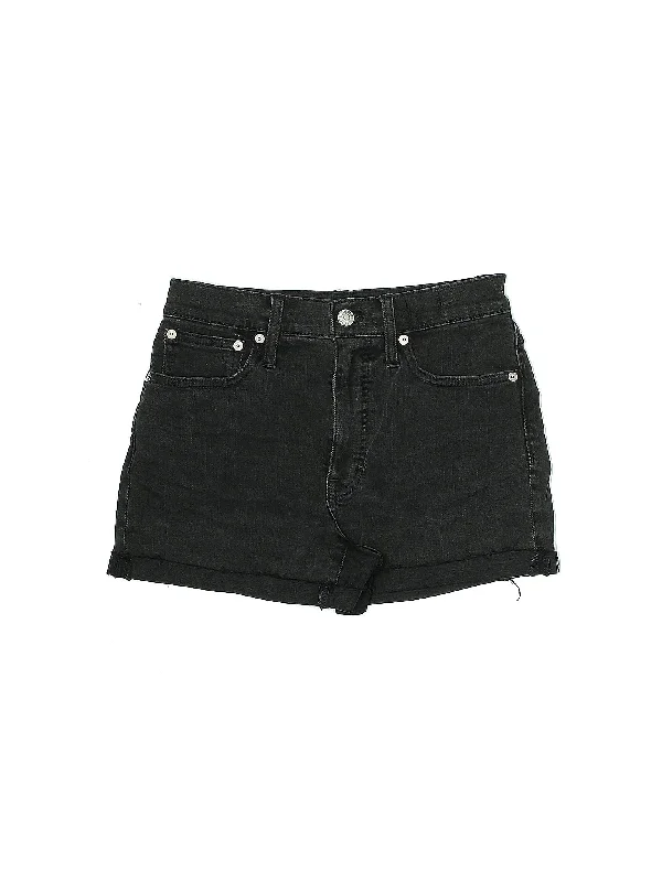 Mid-Rise Denim Shorts in Dark Wash