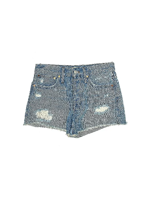 Mid-Rise Denim Shorts in Medium Wash