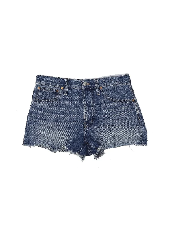 Mid-Rise Denim Shorts in Medium Wash