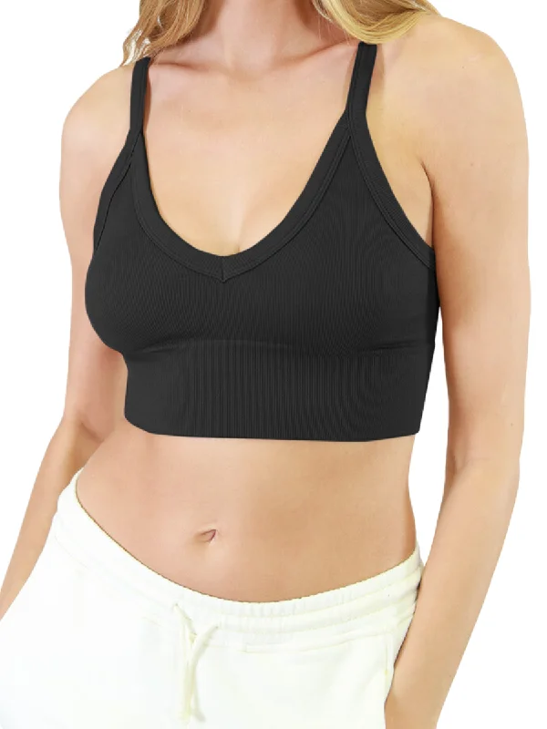 NikiBiki Ribbed V-Neck Bra Top NS8120