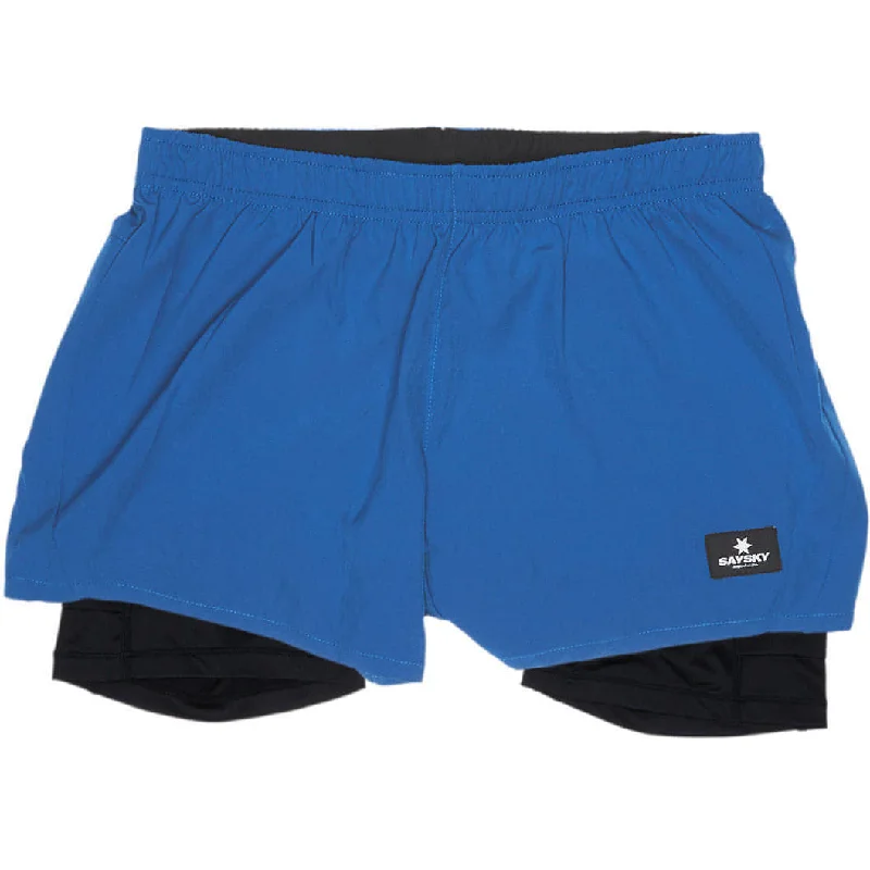 SAYSKY 3 Inch 2 in 1 Womens Running Shorts - Blue