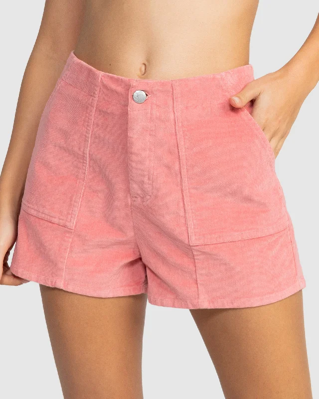 Womens Sessions High Waist Corduroy Shorts