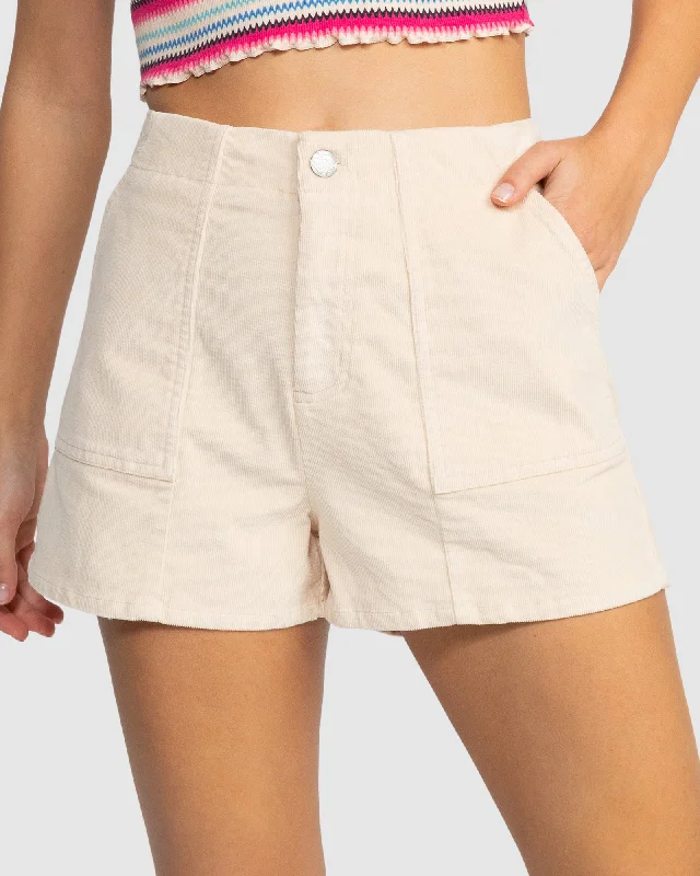 Womens Sessions High Waist Corduroy Shorts