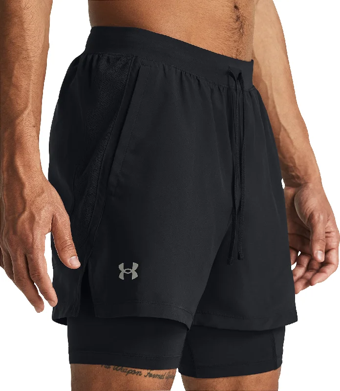 Under Armour Launch 2 In 1 Mens Running Shorts - Black