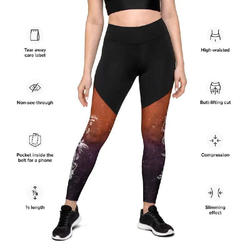 Deadly Depths: Halloween Edition Sports Leggings