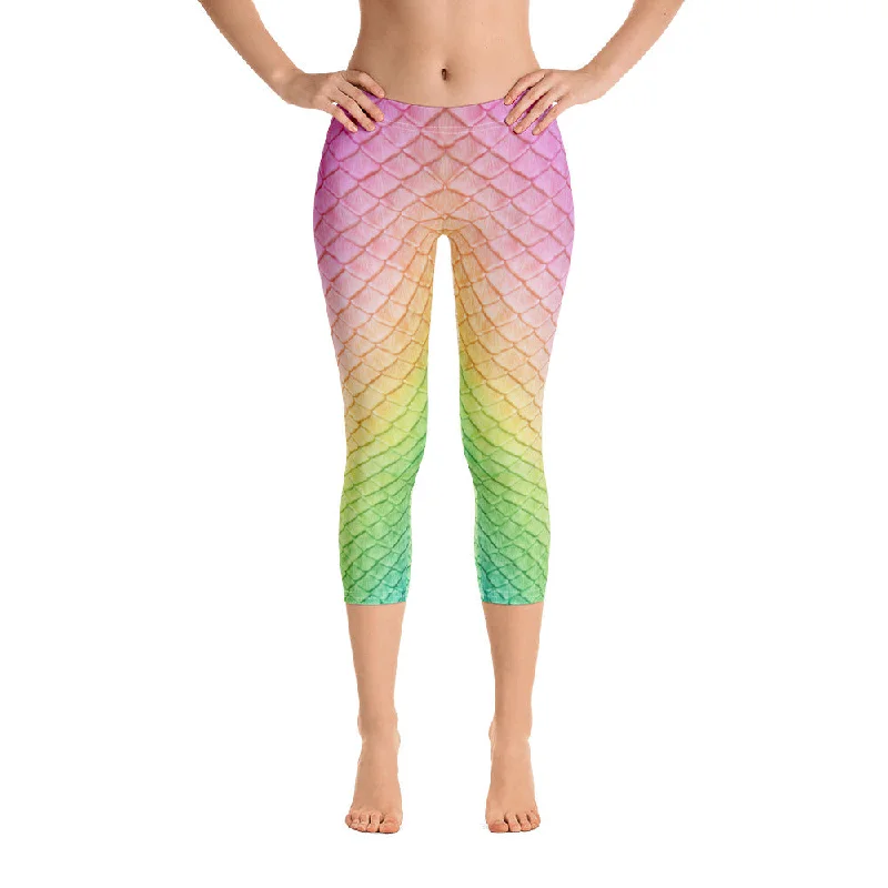 Rainbow Fairytail Capri Leggings