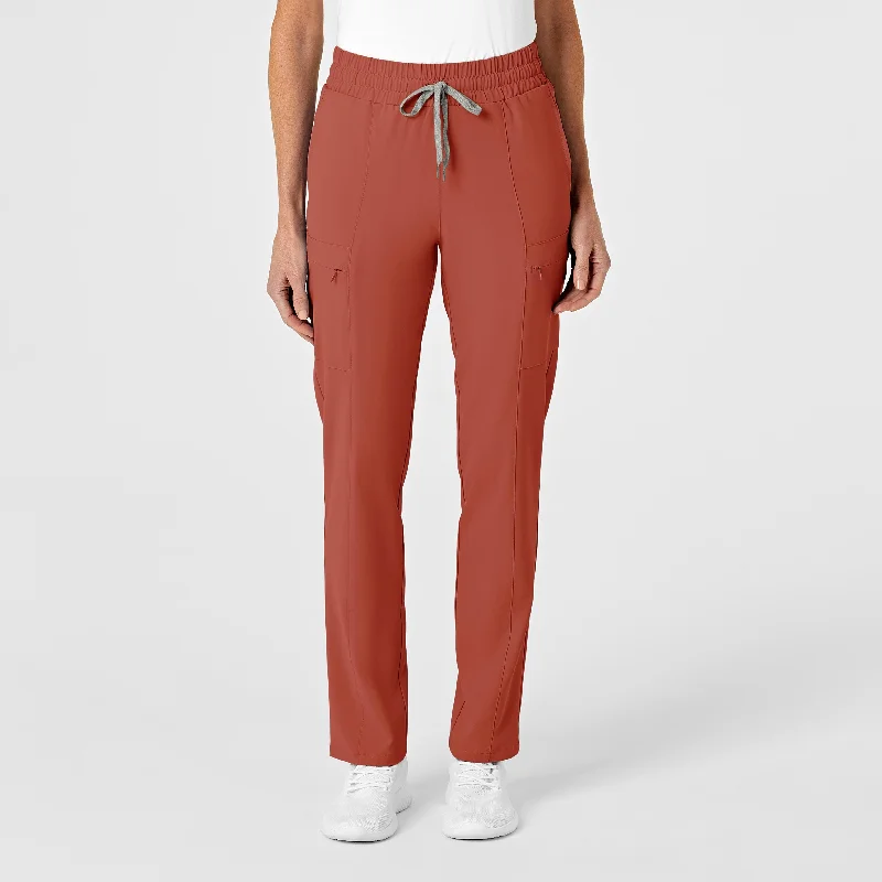 RENEW Women's High Waist Slim Leg Scrub Pant - Mineral Red