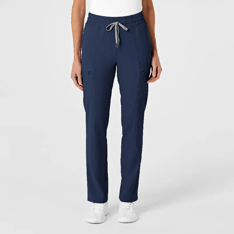 RENEW Women's High Waist Slim Leg Scrub Pant - Navy