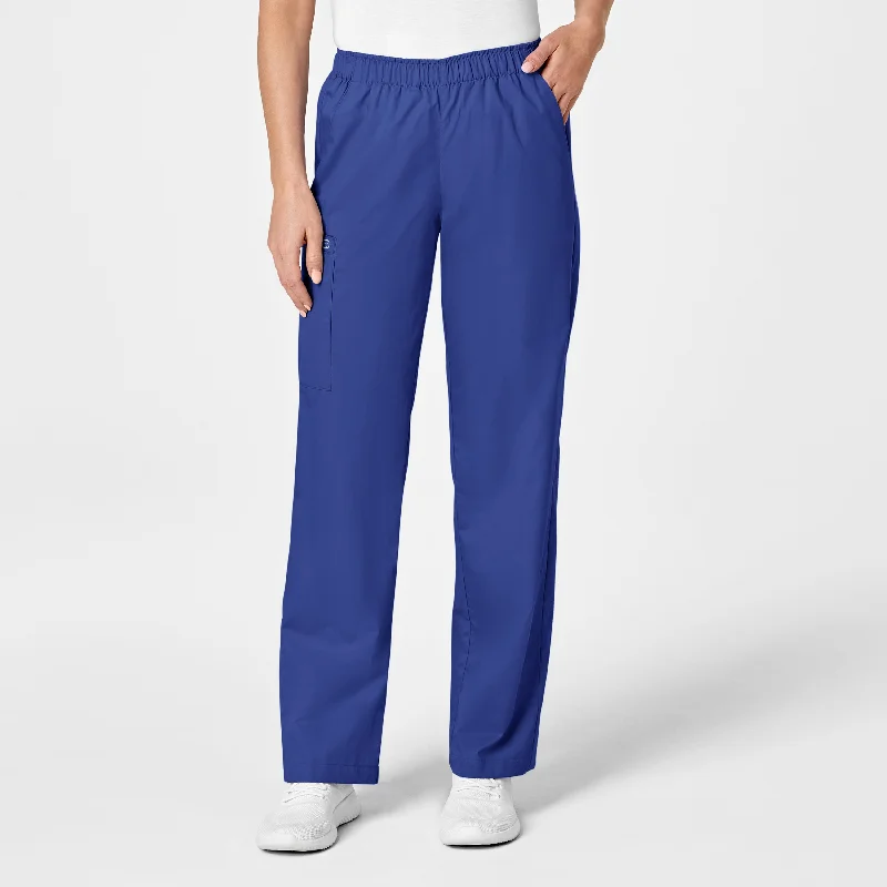 WonderWORK Women's Pull-On Cargo Scrub Pant - Galaxy Blue